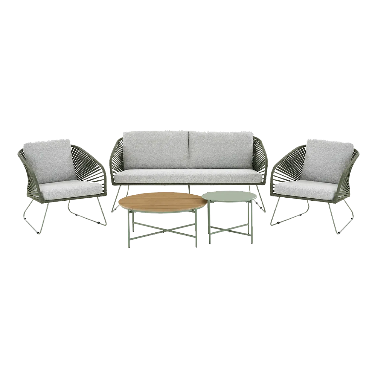 Tuin loungeset Mischa 5-delig - met zitkussens Groen