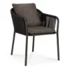 Tuinstoel Capitan met armleuning dark bronze/koord