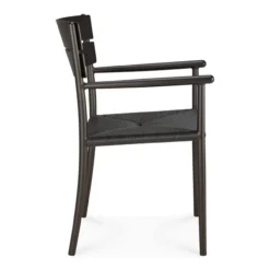 Tuinstoel Elin dark bronze/koord met armleuning