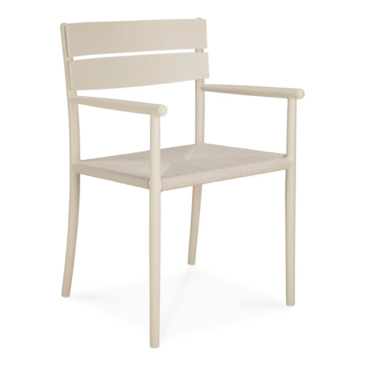 Tuinstoel Elin sand/koord met armleuning