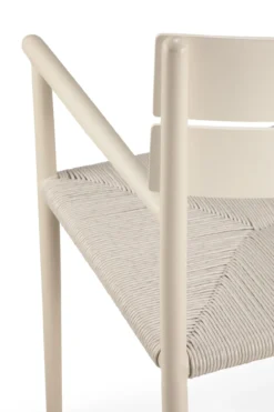 Tuinstoel Elin sand/koord met armleuning