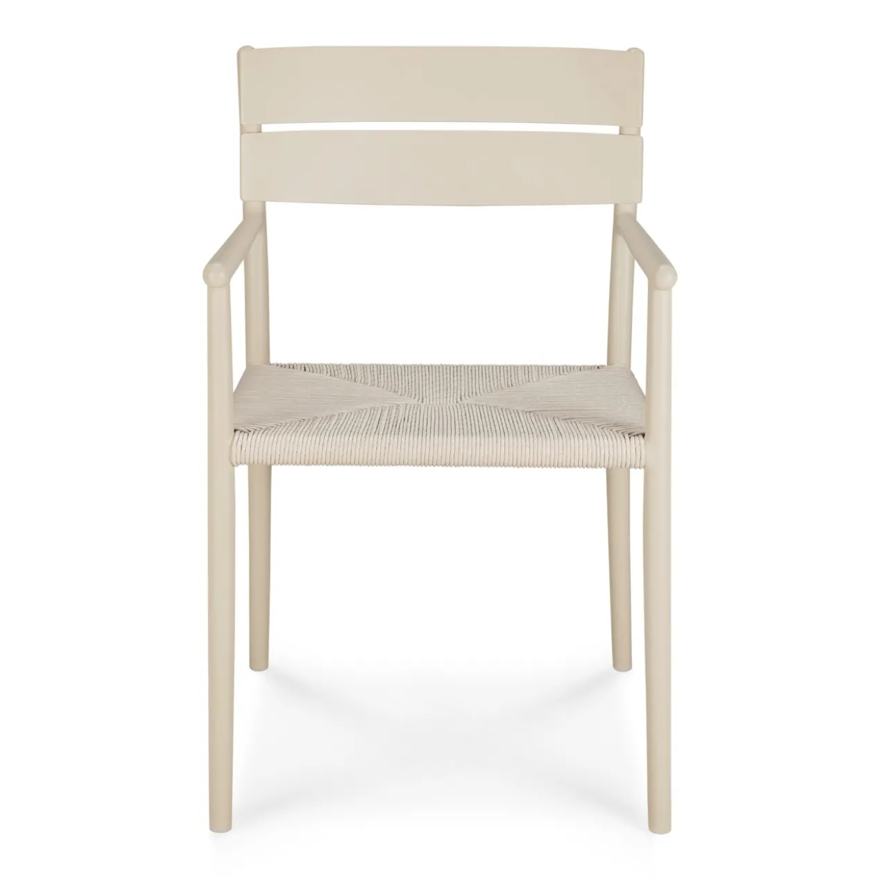Tuinstoel Elin sand/koord met armleuning