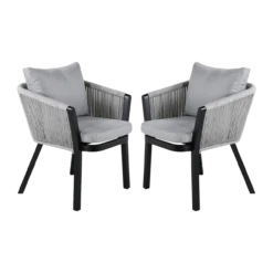Tuinstoel Elly - set van 2 Zwart