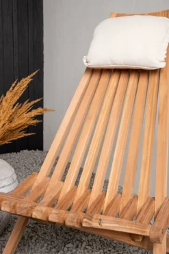 Tuinstoel Frida naturel inclusief hoofdkussen
