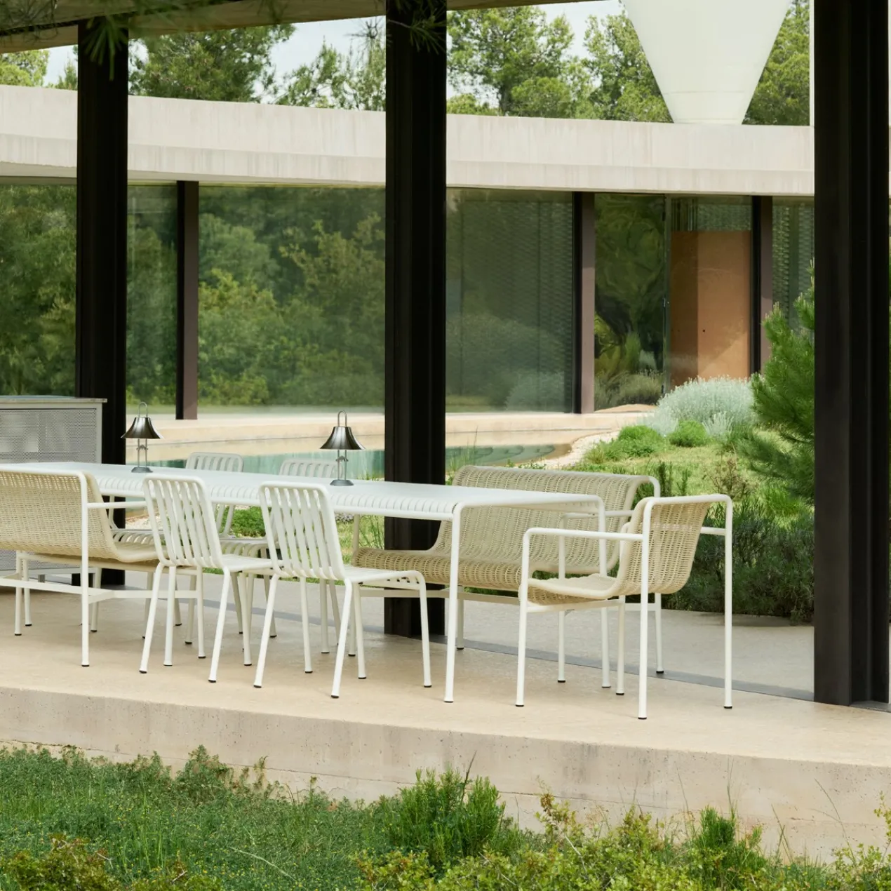 Tuinstoel Palissade Cord Dining met armleuning cream white