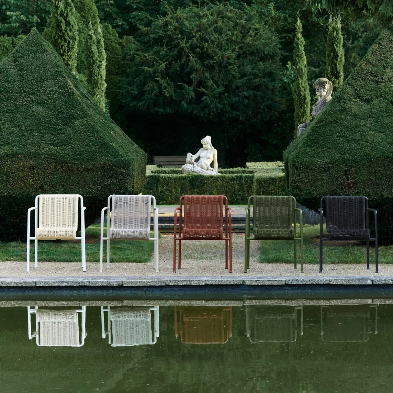 Tuinstoel Palissade Cord Dining met armleuning cream white