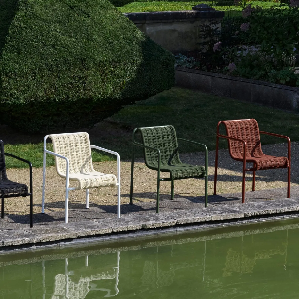 Tuinstoel Palissade Cord Dining met armleuning iron red