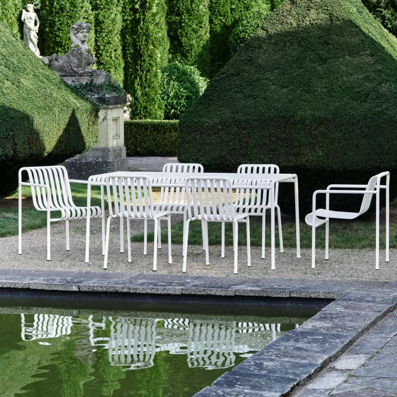 Tuinstoel Palissade Dining met armleuning cream white