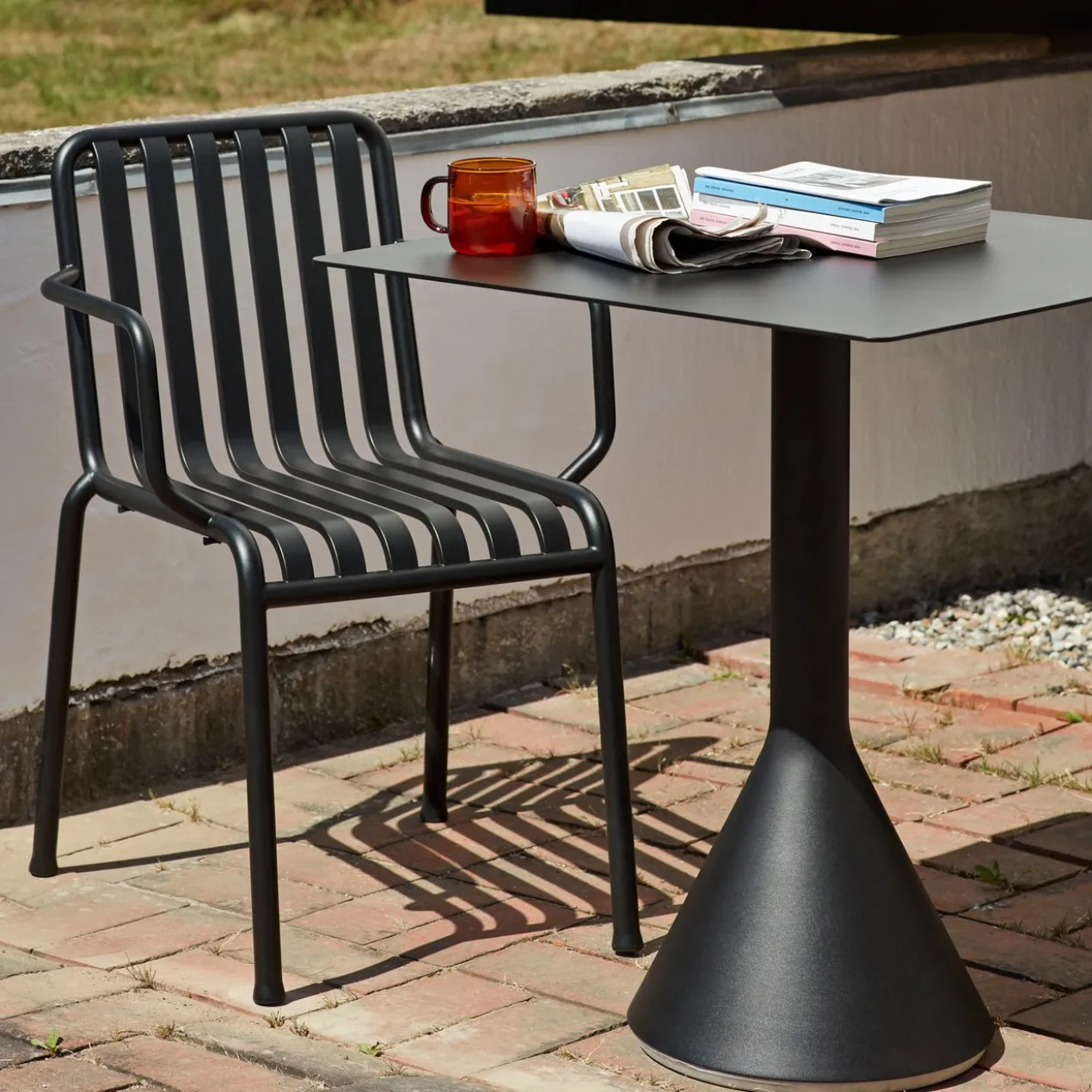 Tuinstoel Palissade met armleuning anthracite
