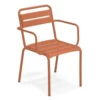 Tuinstoel Star met armleuningen maple red