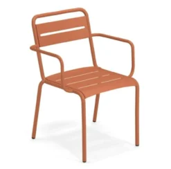 Tuinstoel Star met armleuningen maple red