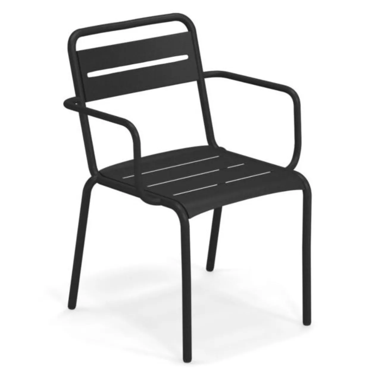 Tuinstoel Star met armleuningen zwart