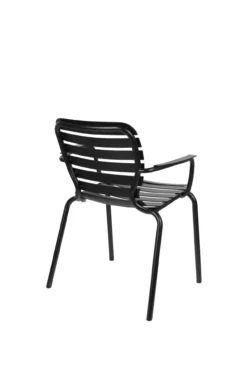 Tuinstoel Vondel met armleuning zwart