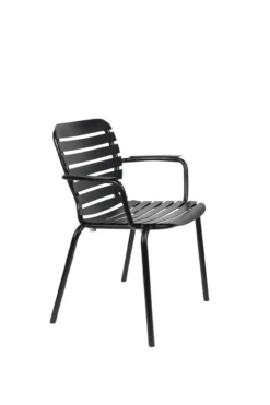 Tuinstoel Vondel met armleuning zwart