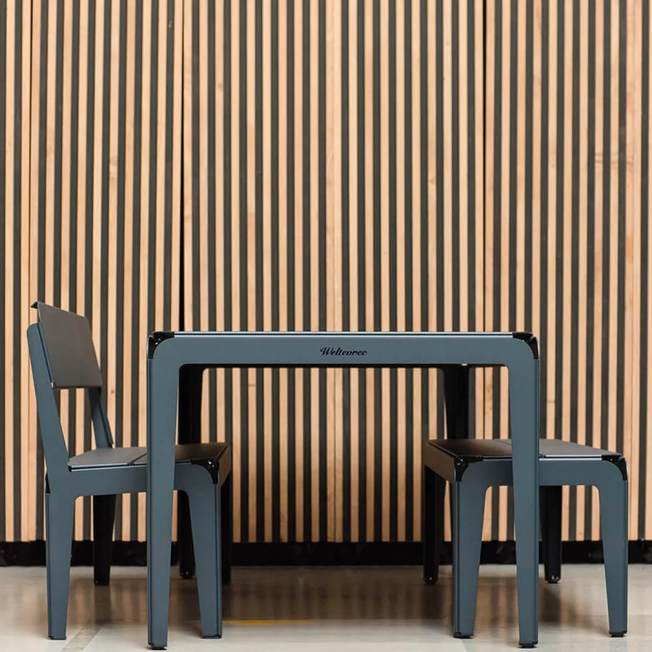 Tuintafel Bended 90x90 grey blue
