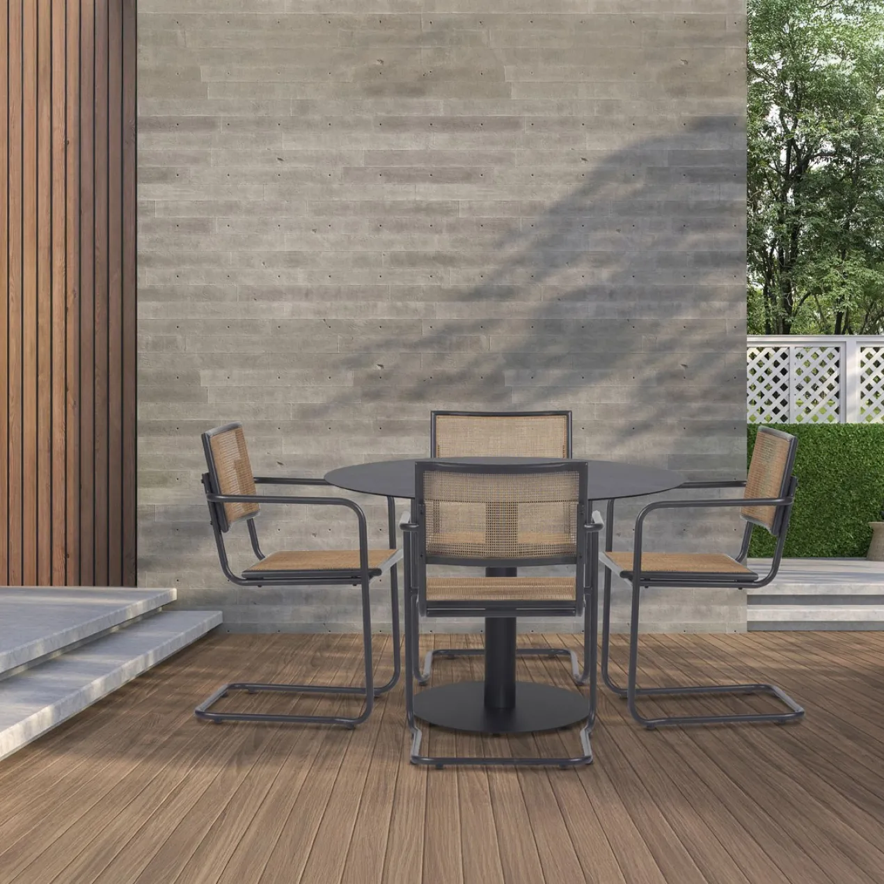 Tuintafel Sieb zwart Ø110 cm
