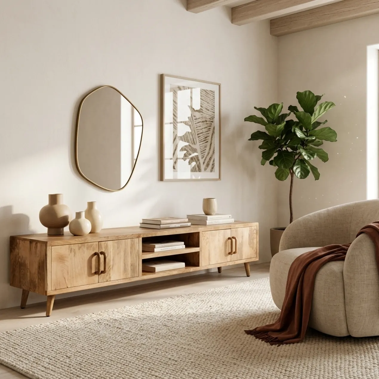 Tv-meubel Burby naturel 240 cm
