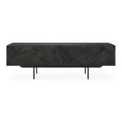 Tv-meubel Graphic teak zwart 160 cm
