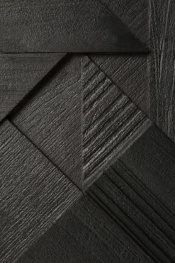 Tv-meubel Graphic teak zwart 160 cm