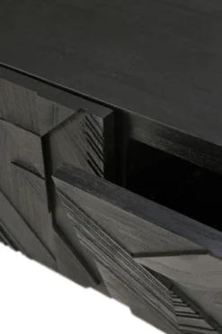 Tv-meubel Graphic teak zwart 240 cm