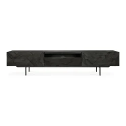 Tv-meubel Graphic teak zwart 240 cm