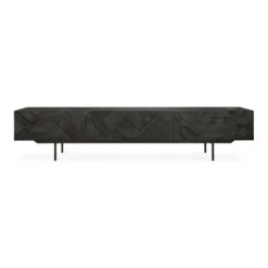 Tv-meubel Graphic teak zwart 240 cm