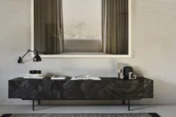 Tv-meubel Graphic teak zwart 240 cm
