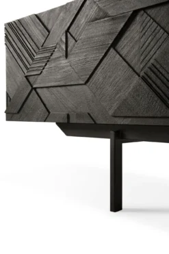 Tv-meubel Graphic teak zwart 240 cm