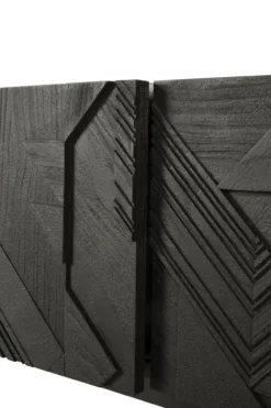 Tv-meubel Graphic teak zwart 240 cm