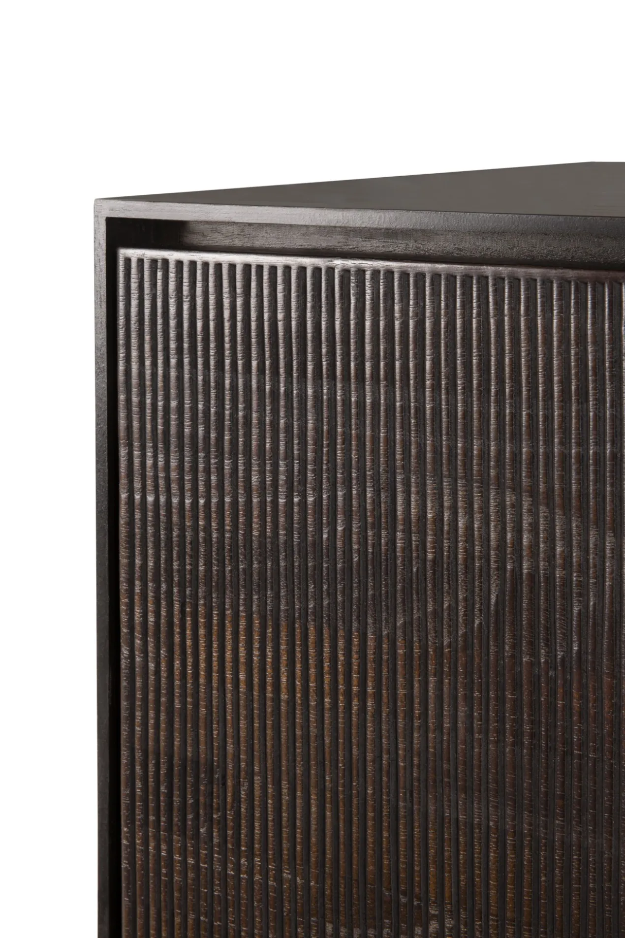 Tv-meubel Grooves teak off black/bruin 242 cm