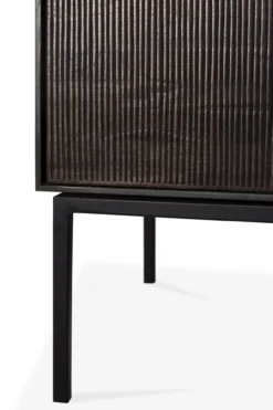 Tv-meubel Grooves teak off black/bruin 242 cm