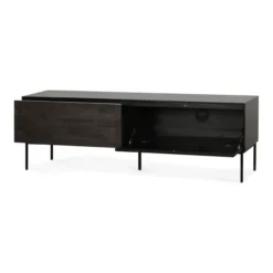 Tv-meubel Grooves teak off black/bruin 162 cm