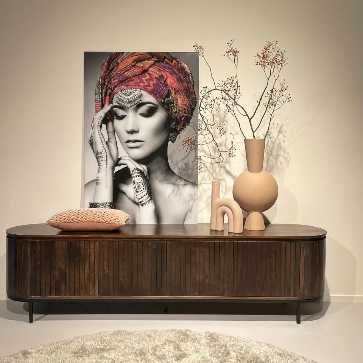 Tv-meubel Nairo espresso staand 210 cm
