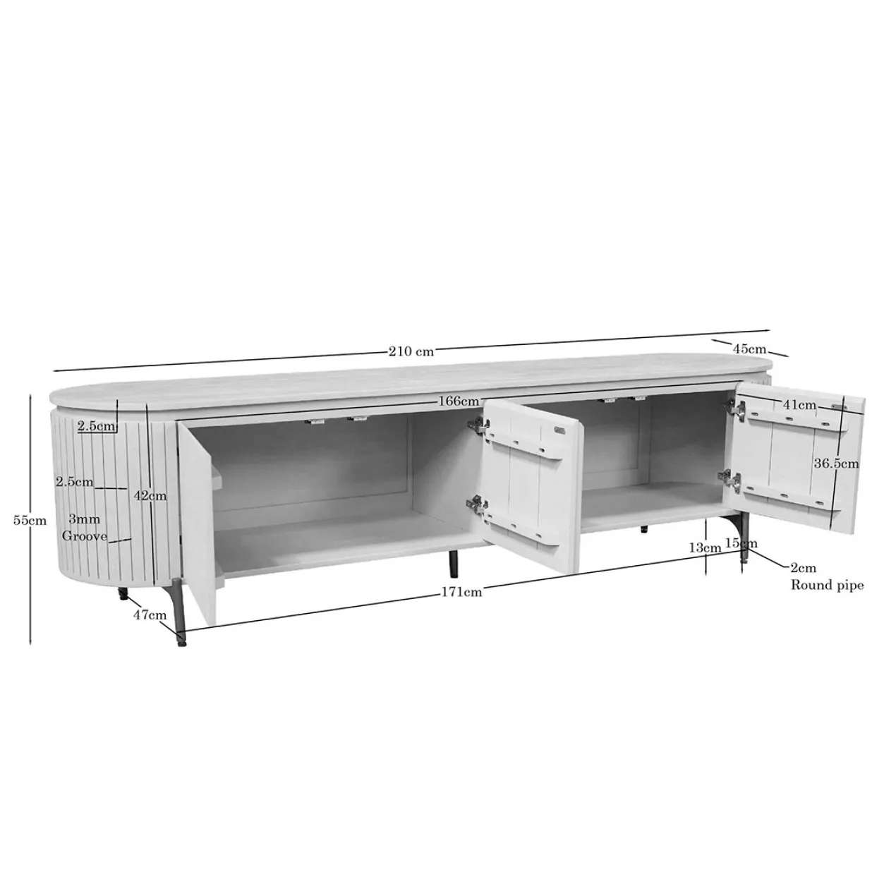 Tv-meubel Sol Witzand 210 cm