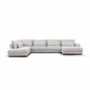 U-Bank Lusaro lichtgrijs ottoman links