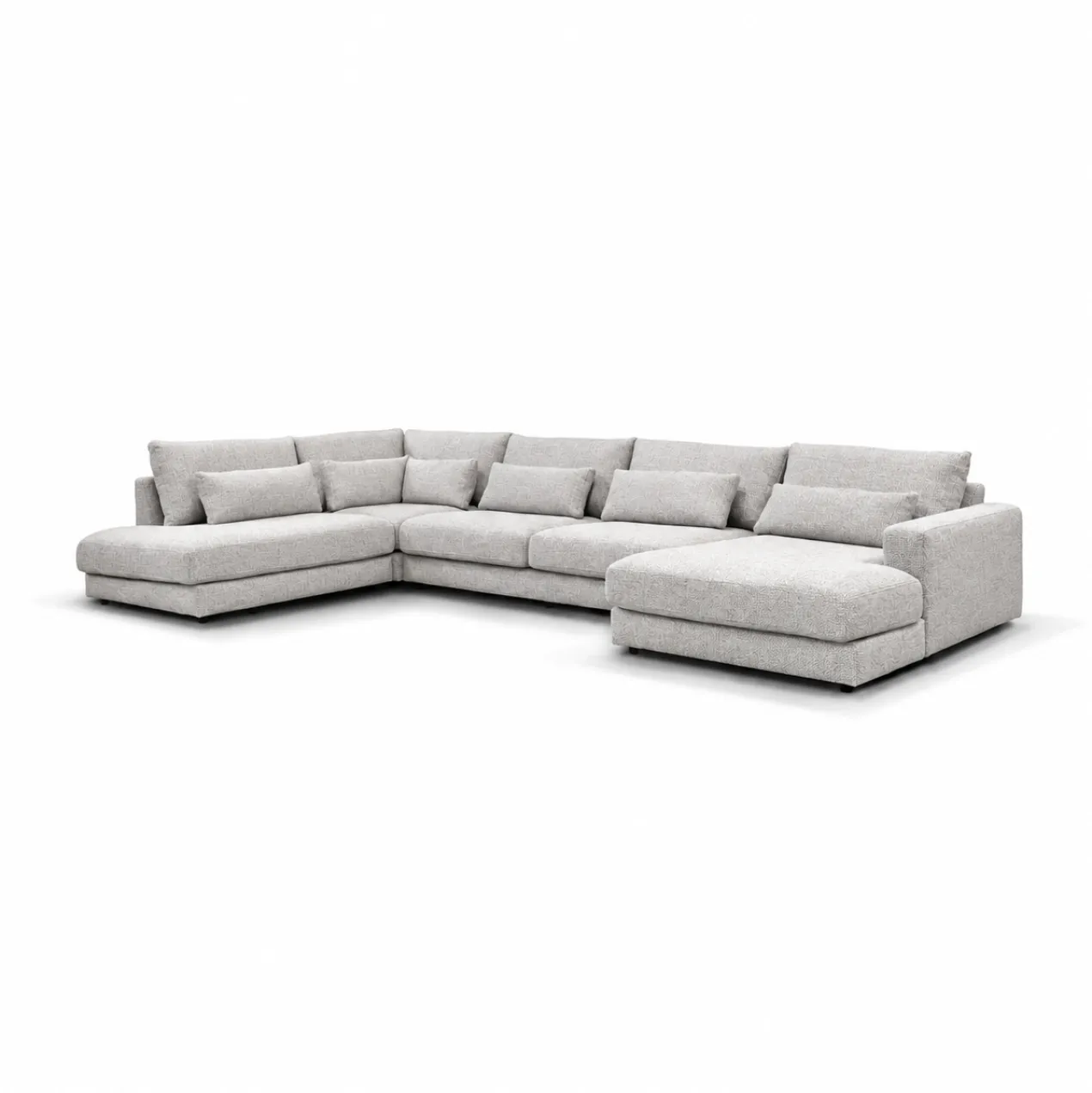 U-Bank Lusaro lichtgrijs ottoman links