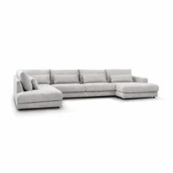 U-Bank Lusaro lichtgrijs ottoman links