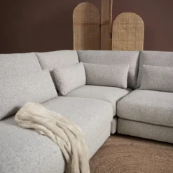 U-Bank Lusaro lichtgrijs ottoman links