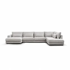 U-Bank Lusaro lichtgrijs ottoman rechts