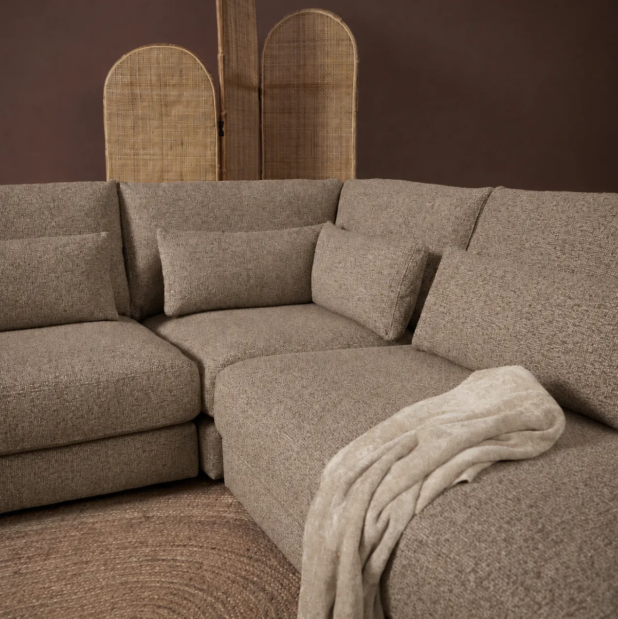 U-Bank Lusaro taupe ottoman rechts