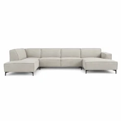 U-bank Valora beige chaise longue rechts met ottoman links