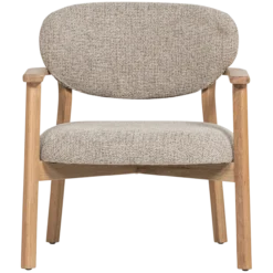 Udar fauteuil naturel met houten frame naturel