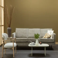 Udar fauteuil naturel met houten frame naturel