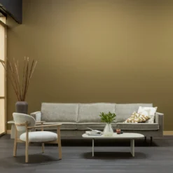 Udar fauteuil naturel met houten frame naturel