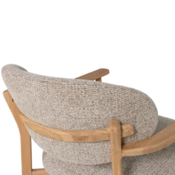 Udar fauteuil naturel met houten frame naturel
