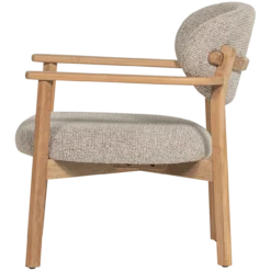 Udar fauteuil naturel met houten frame naturel