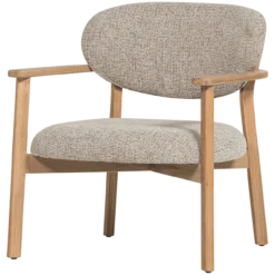 Udar fauteuil naturel met houten frame naturel