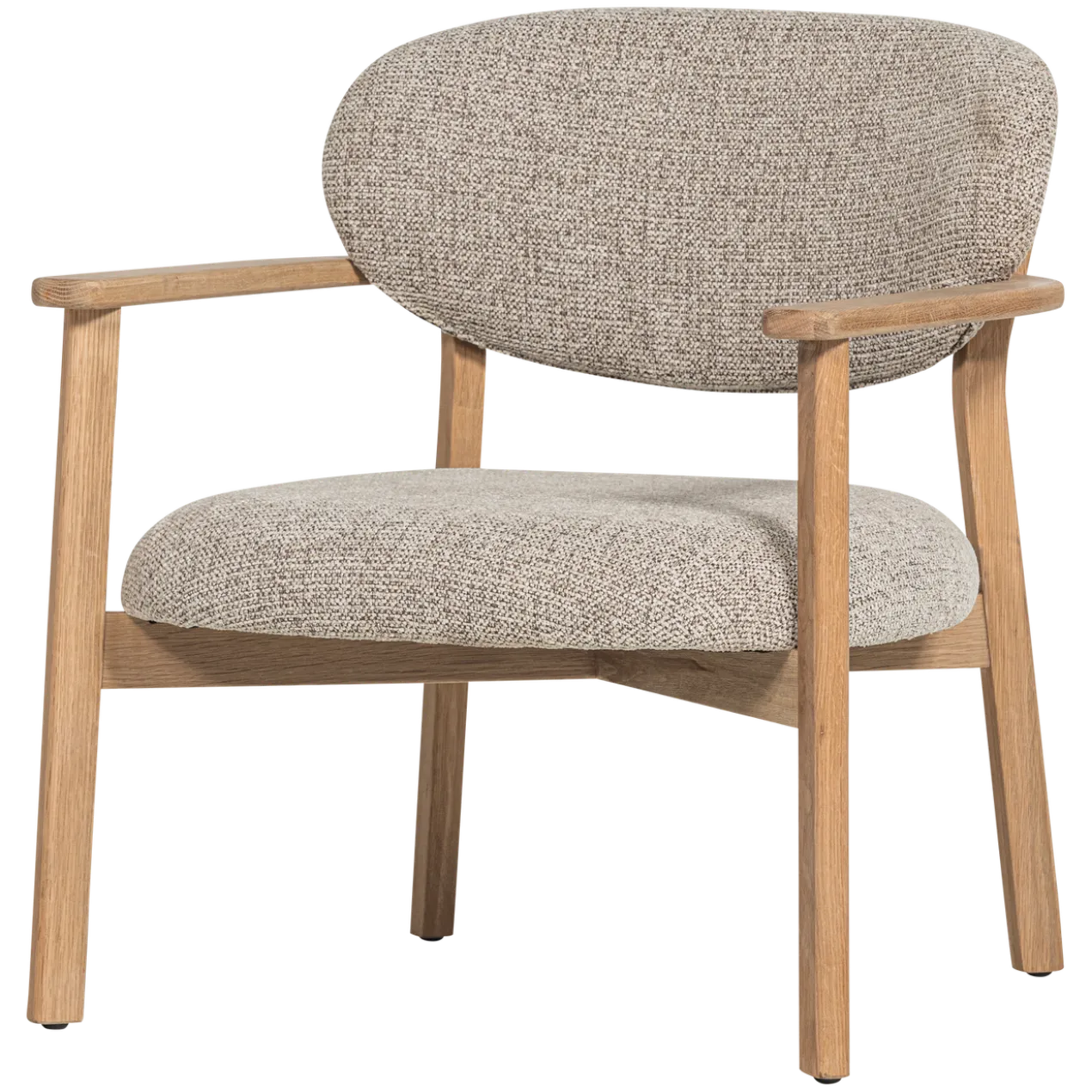 Udar fauteuil naturel met houten frame naturel