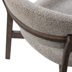 Udar fauteuil naturel met houten frame bruin