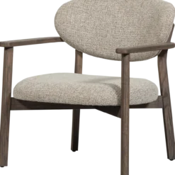 Udar fauteuil naturel met houten frame bruin
